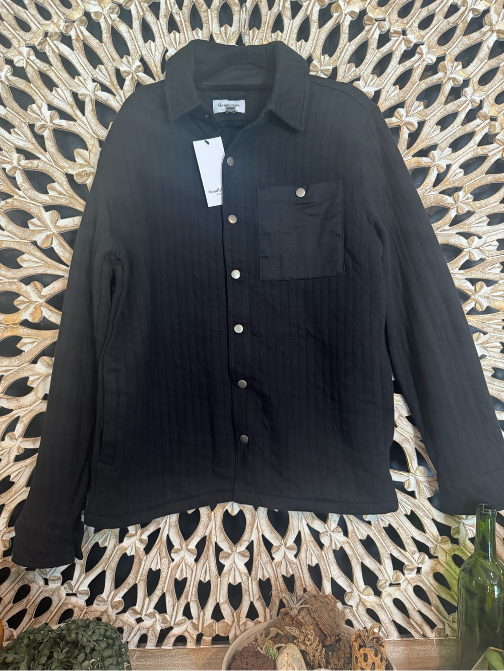 Goodfellow & Co. Men’s Black Quilted Snap up shirt/Jacket